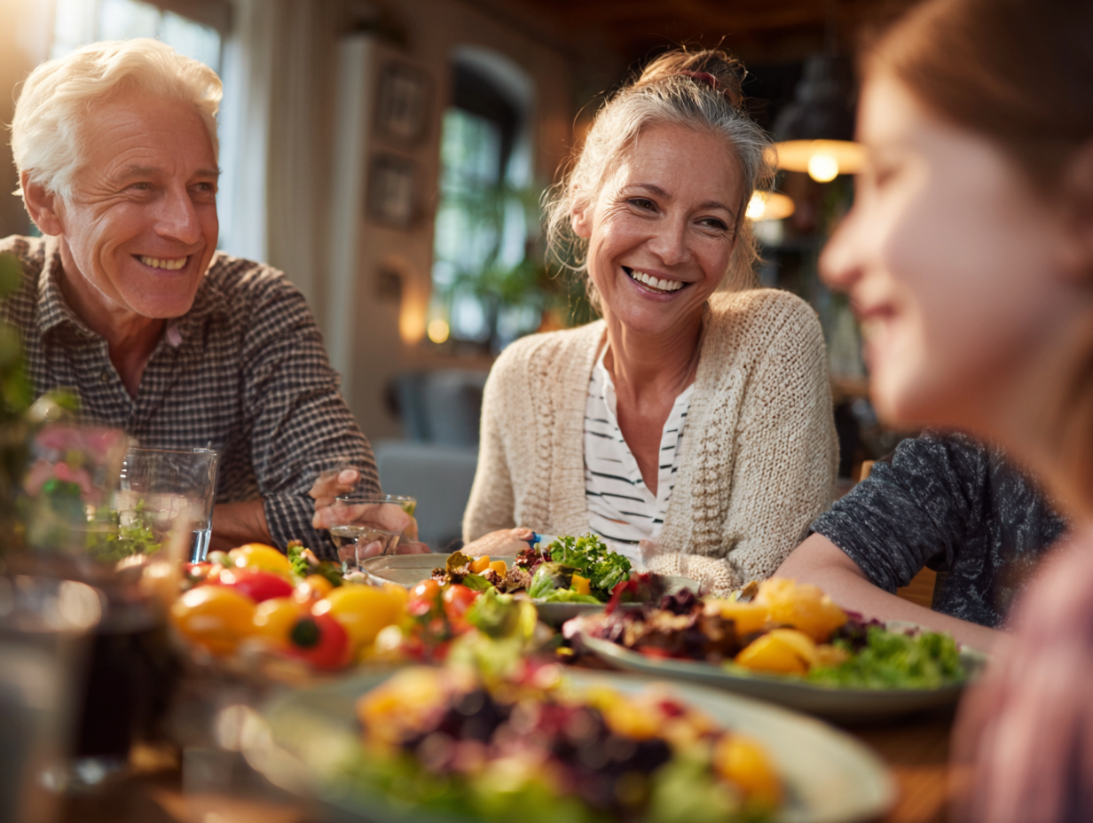 Friss zöldségek és gyümölcsök színes tálban